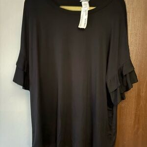 HEIMISH USA Black Ruffle Sleeve Blouse